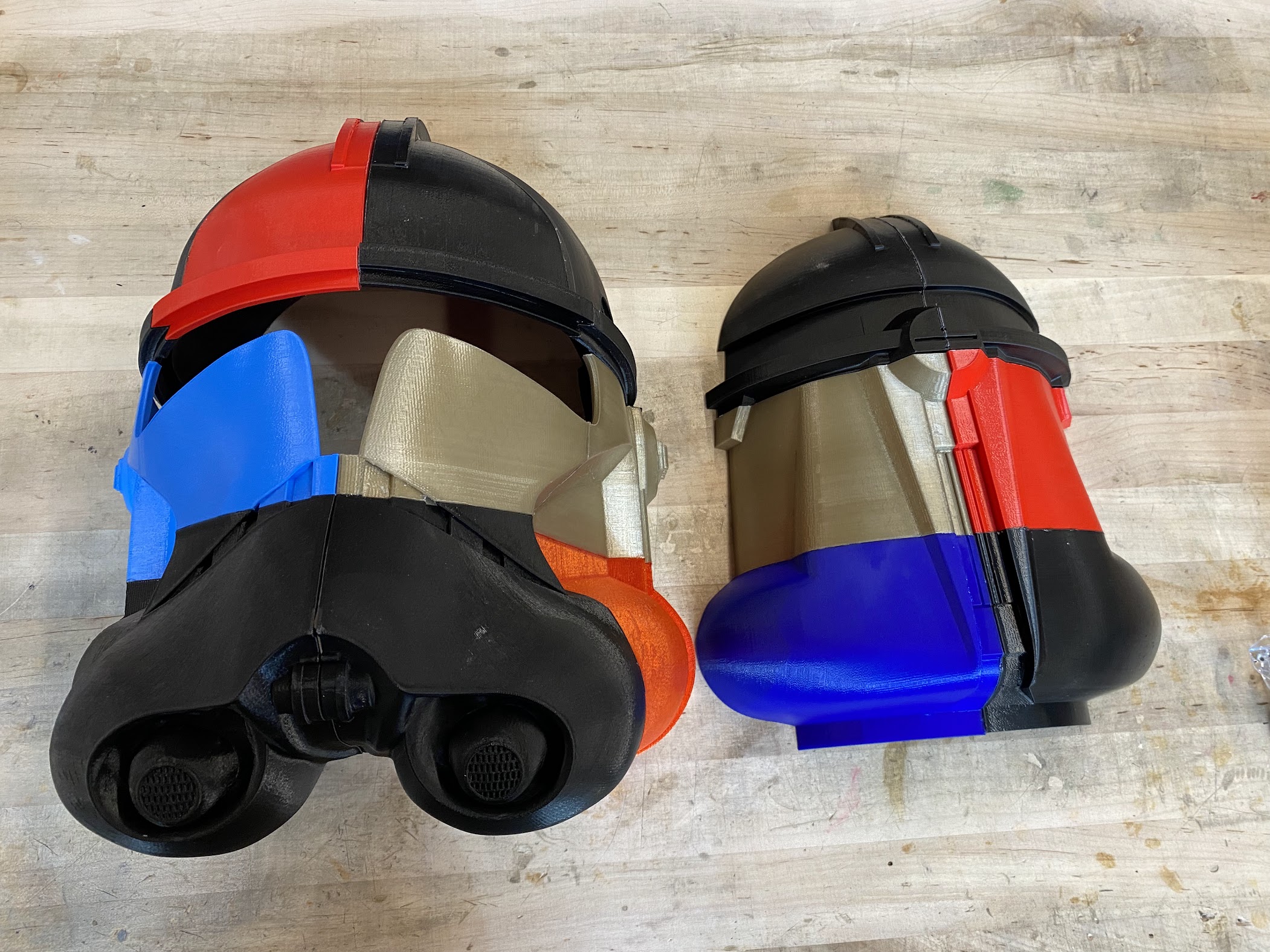 Raw 3D Printed Helmet Parts